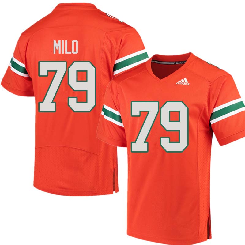 Adidas Miami Hurricanes #79 Bar Milo College Football Jerseys Sale-Orange - Click Image to Close